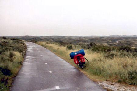 Radweg durch Dünenlandschaft in Nord-Holland